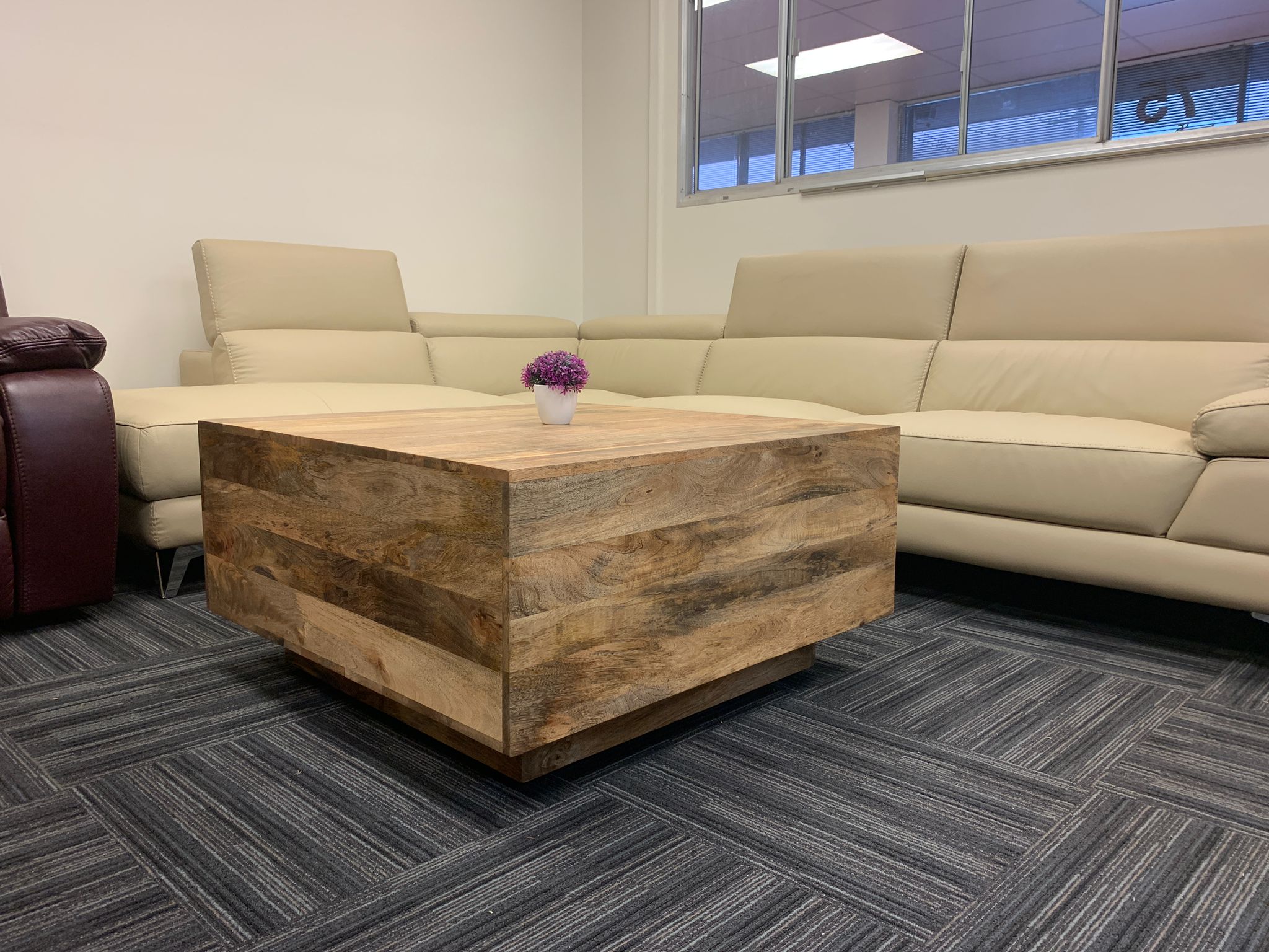 Wood Decor Square Coffee Table Cube, Mango Wood - Furniture Store In ...