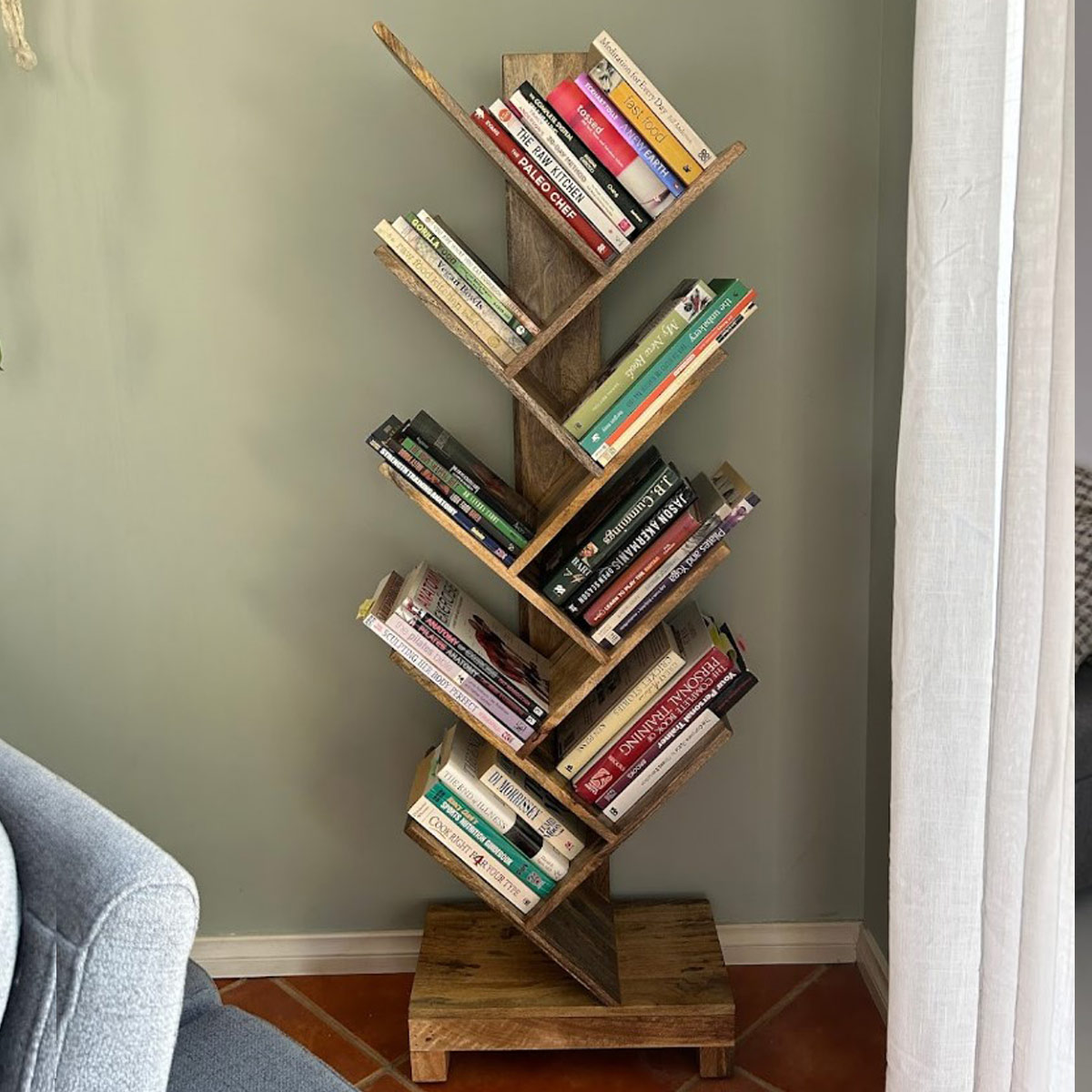 Wood Decor Tree Style Bookcase , Mango Wood - Furniture Store In Perth ...